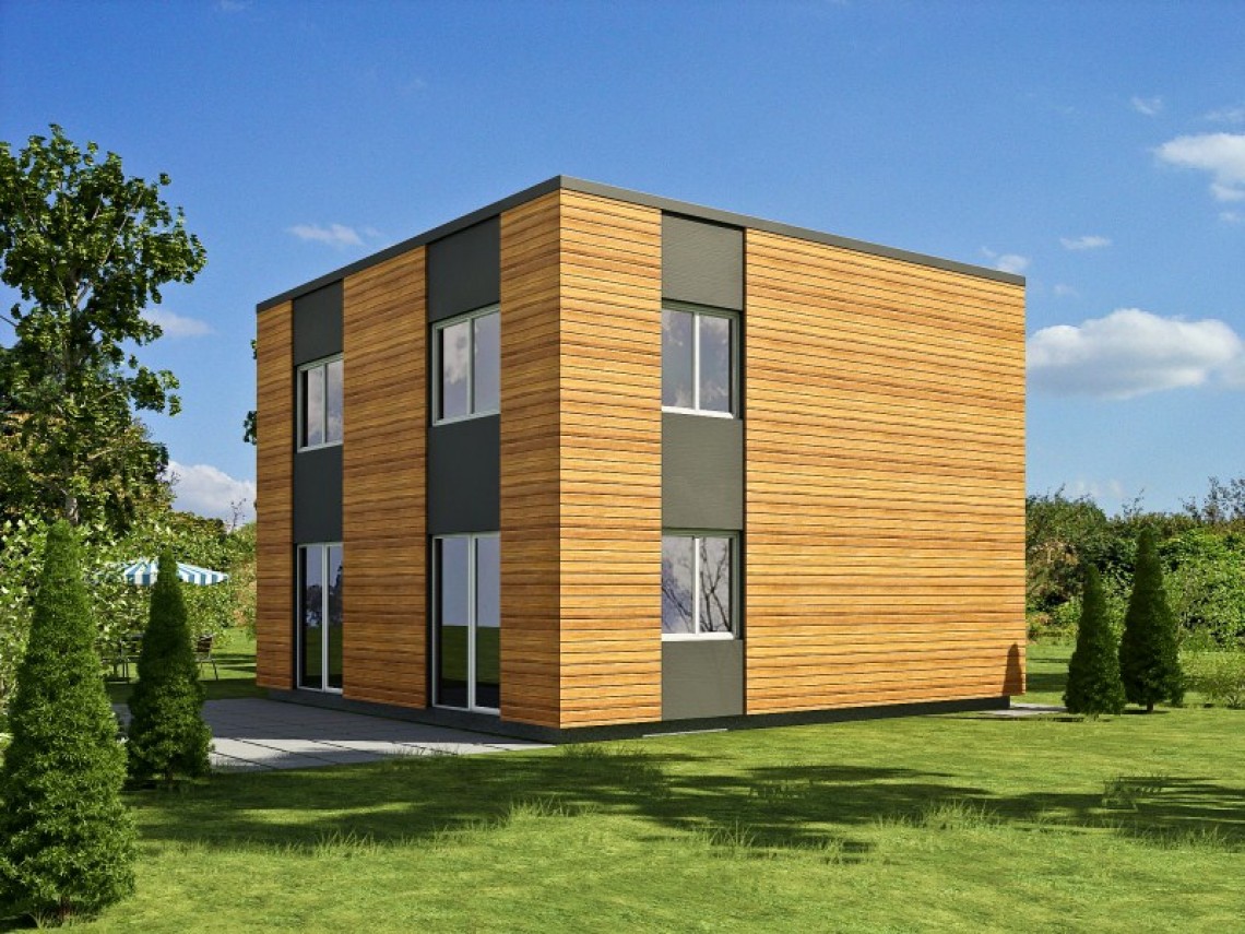 Progetto "Modern 137-2ST' Casa prefabbricata a telaio in legno