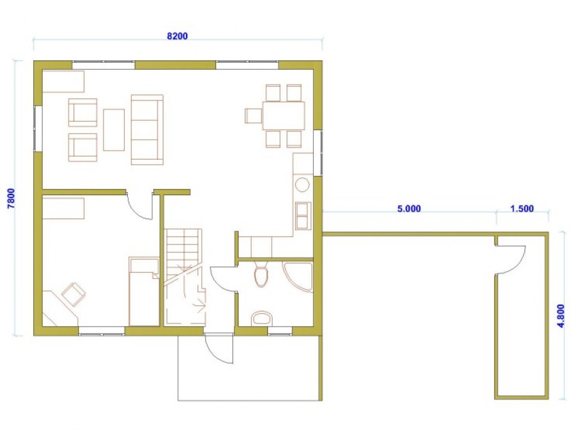 Koka karkasa māja - Modern 137-2ST
