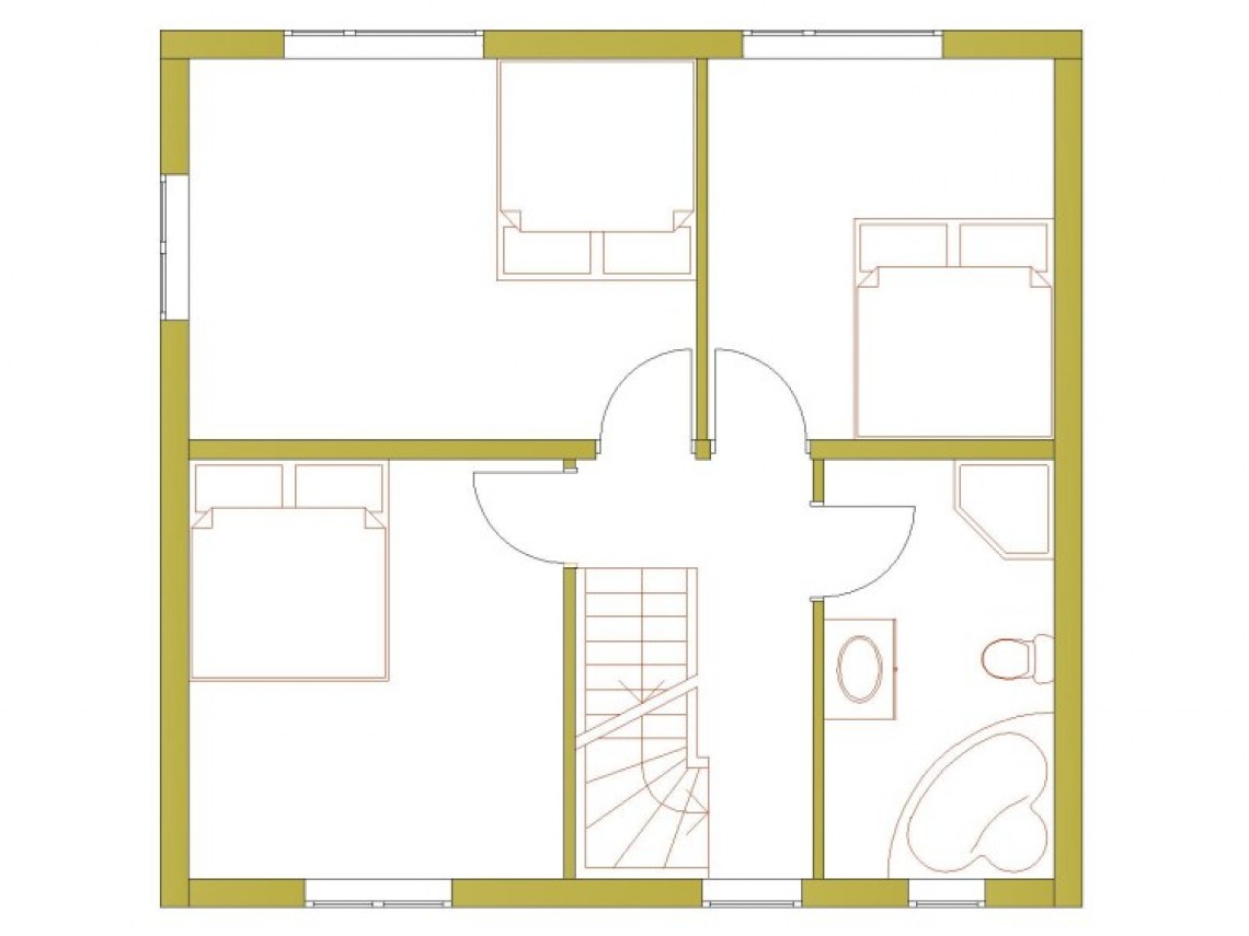 Plan d`une maison à ossature - Modern 137-2ST