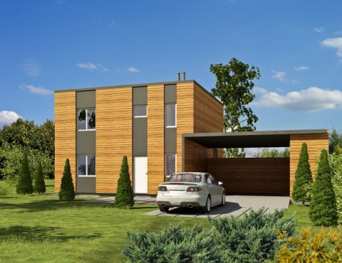 Progetto "Modern 137-2ST' Casa prefabbricata a telaio in legno